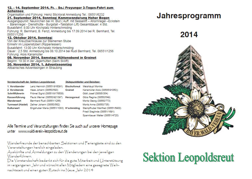 Jahresprogramm 2014