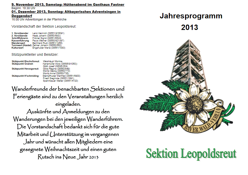 Jahresprogramm 2013